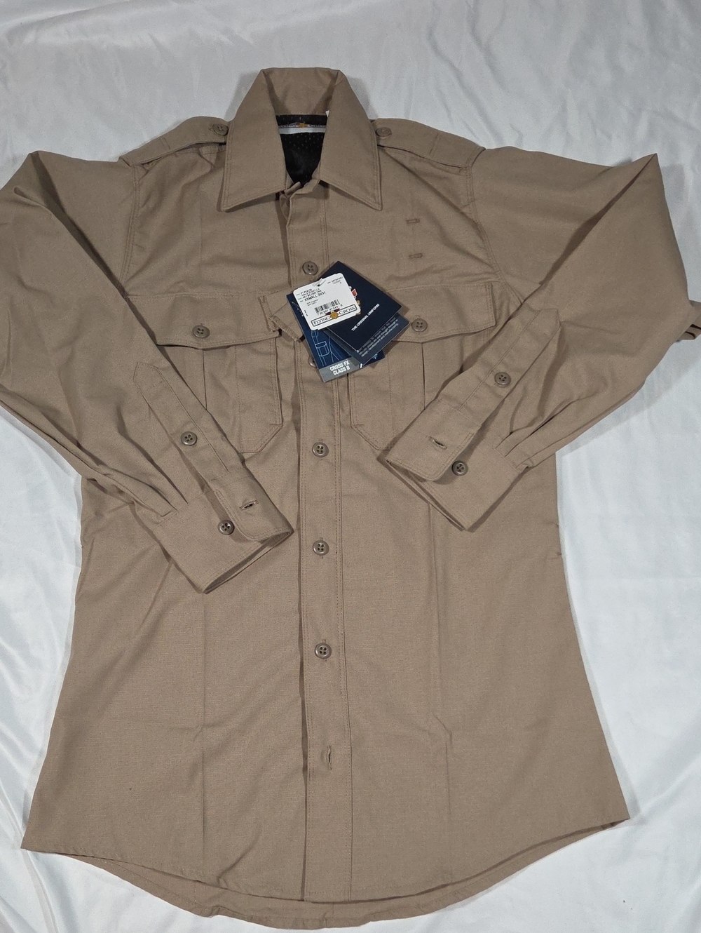 NWT Flying Cross Men's Cross FX Class B Long Sleeve Uniform Shirt Tan Size XS